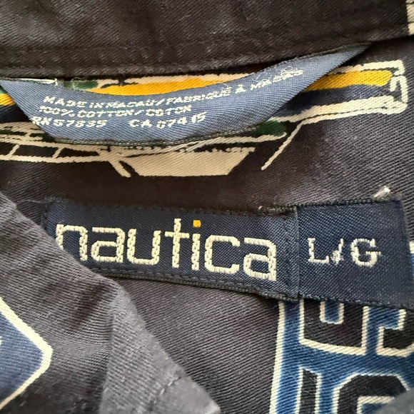 Nautica Men's Multicolor Graphic Button Down Shirt - Picture 3 of 4